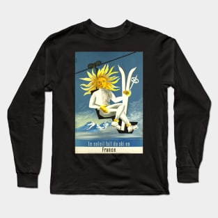 Le soleil fait du ski en France, Ski Poster Long Sleeve T-Shirt